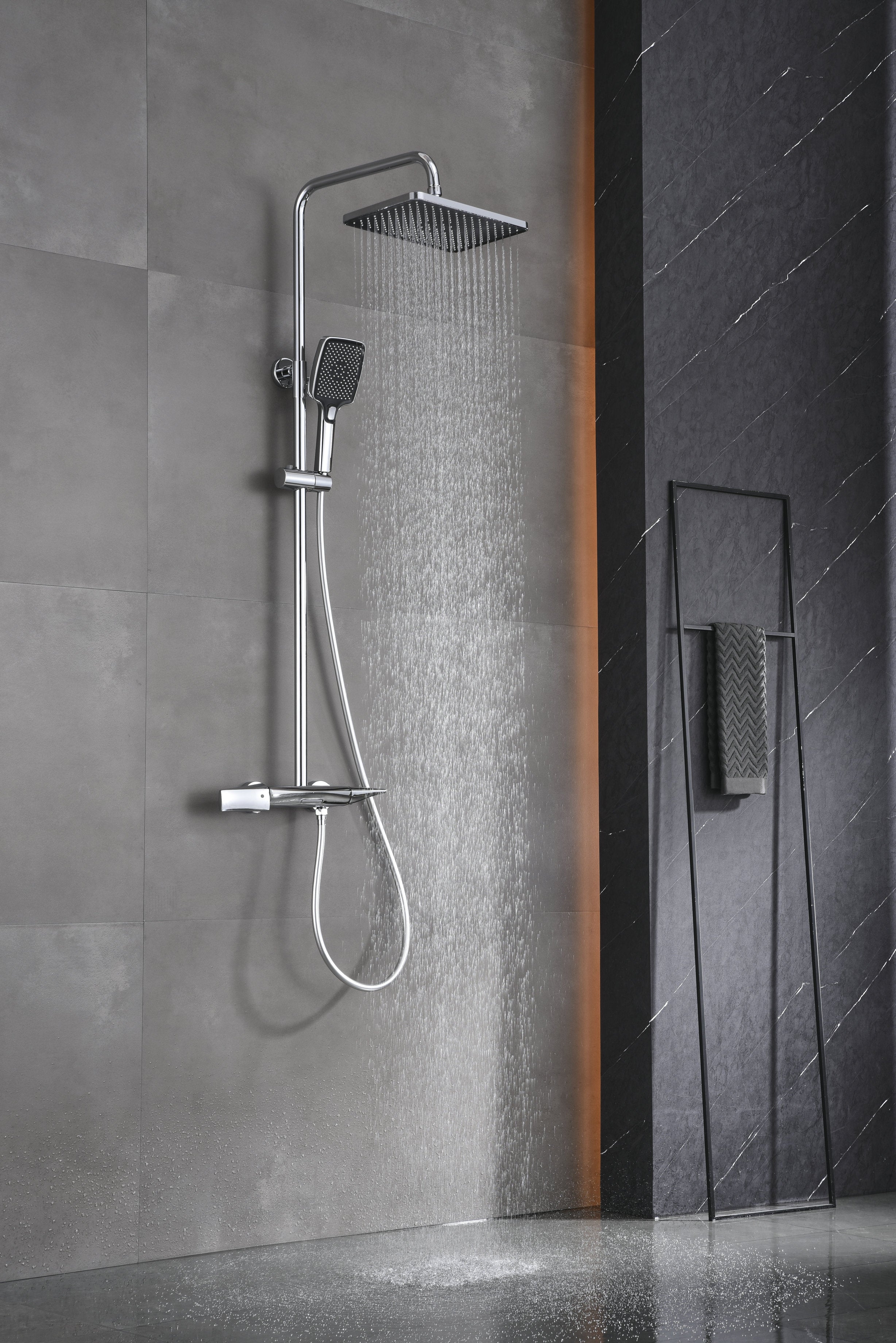 Novo Multi Chrome Modern Mixer Shower System 3-Function Solid Brass