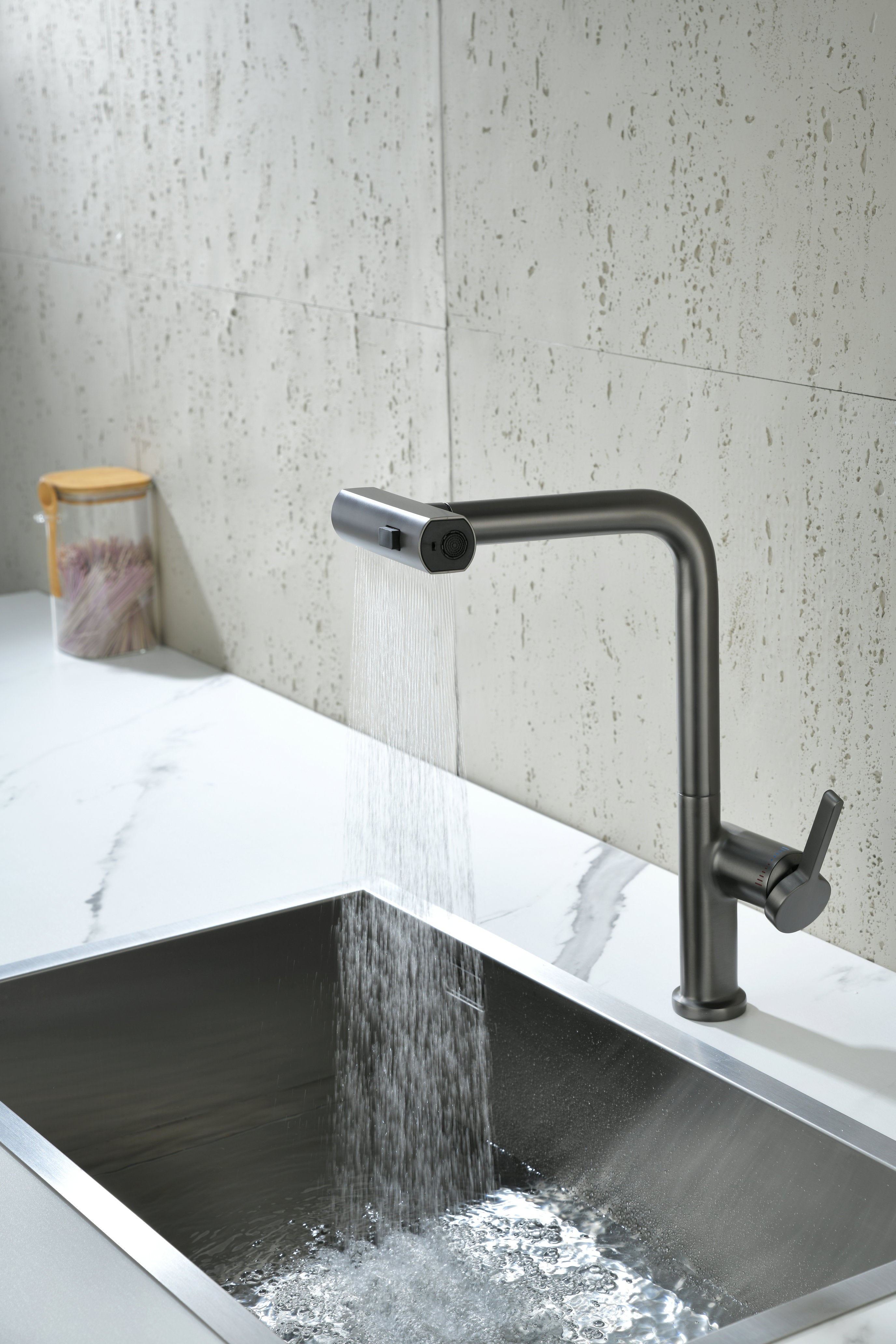 Novo HTC Kitchen Mixer Tap Multi Spray GUN METAL