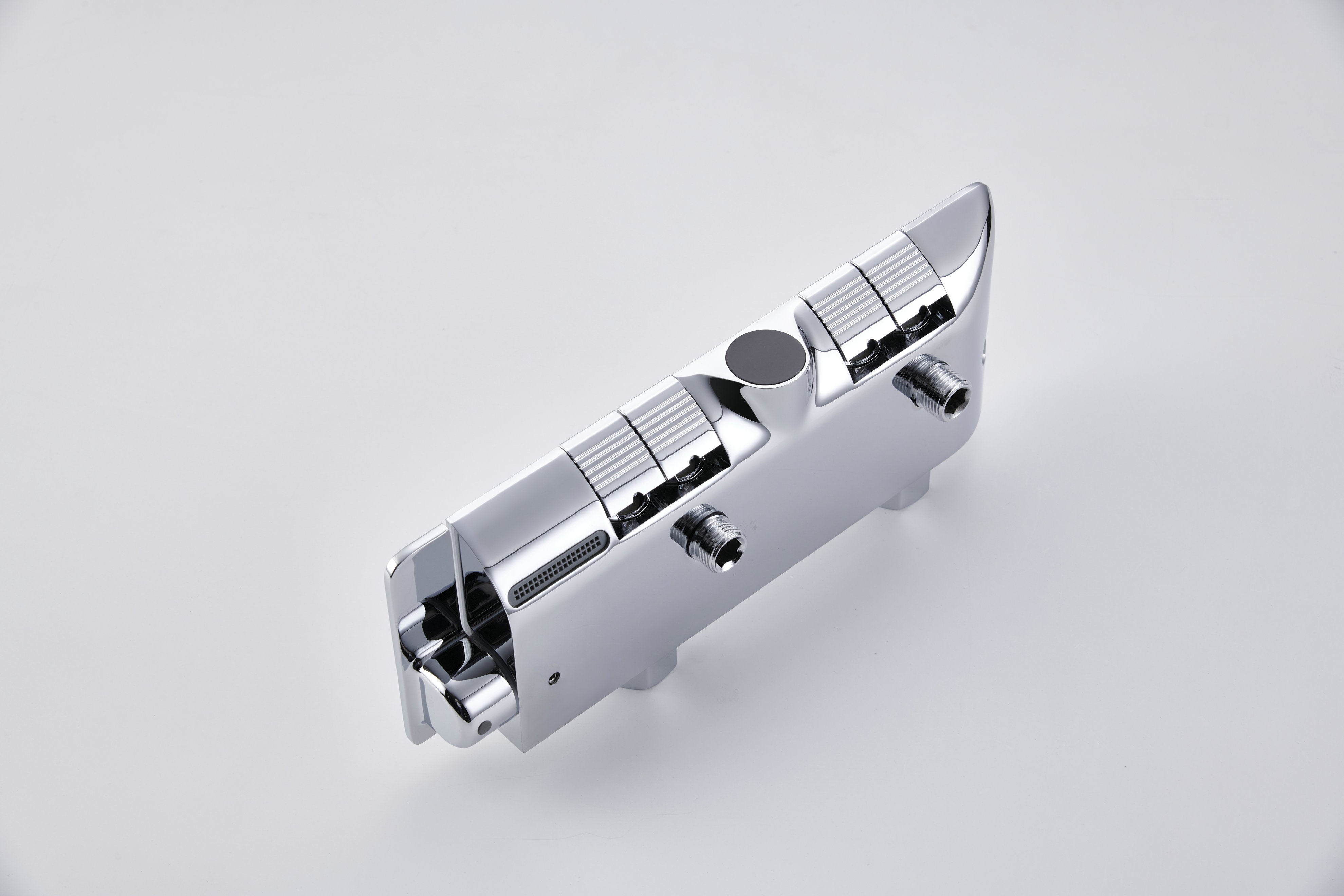 Novo Dynamic Thermostatic Chrome Modern Mixer Shower System 4-Function Solid Brass