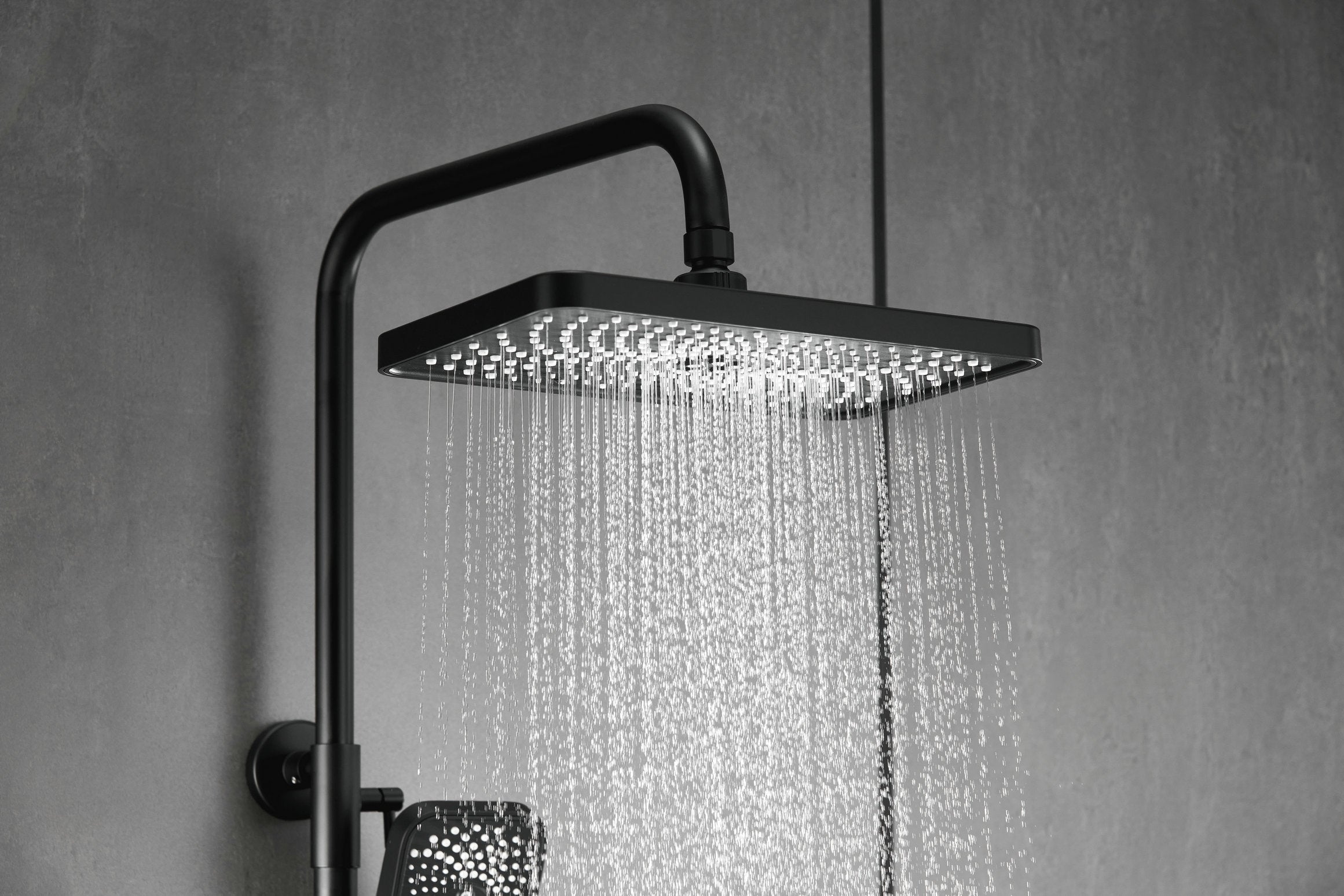 Novo Dynamic Thermostatic Matt Black Modern Mixer Shower System 4-Function Solid Brass