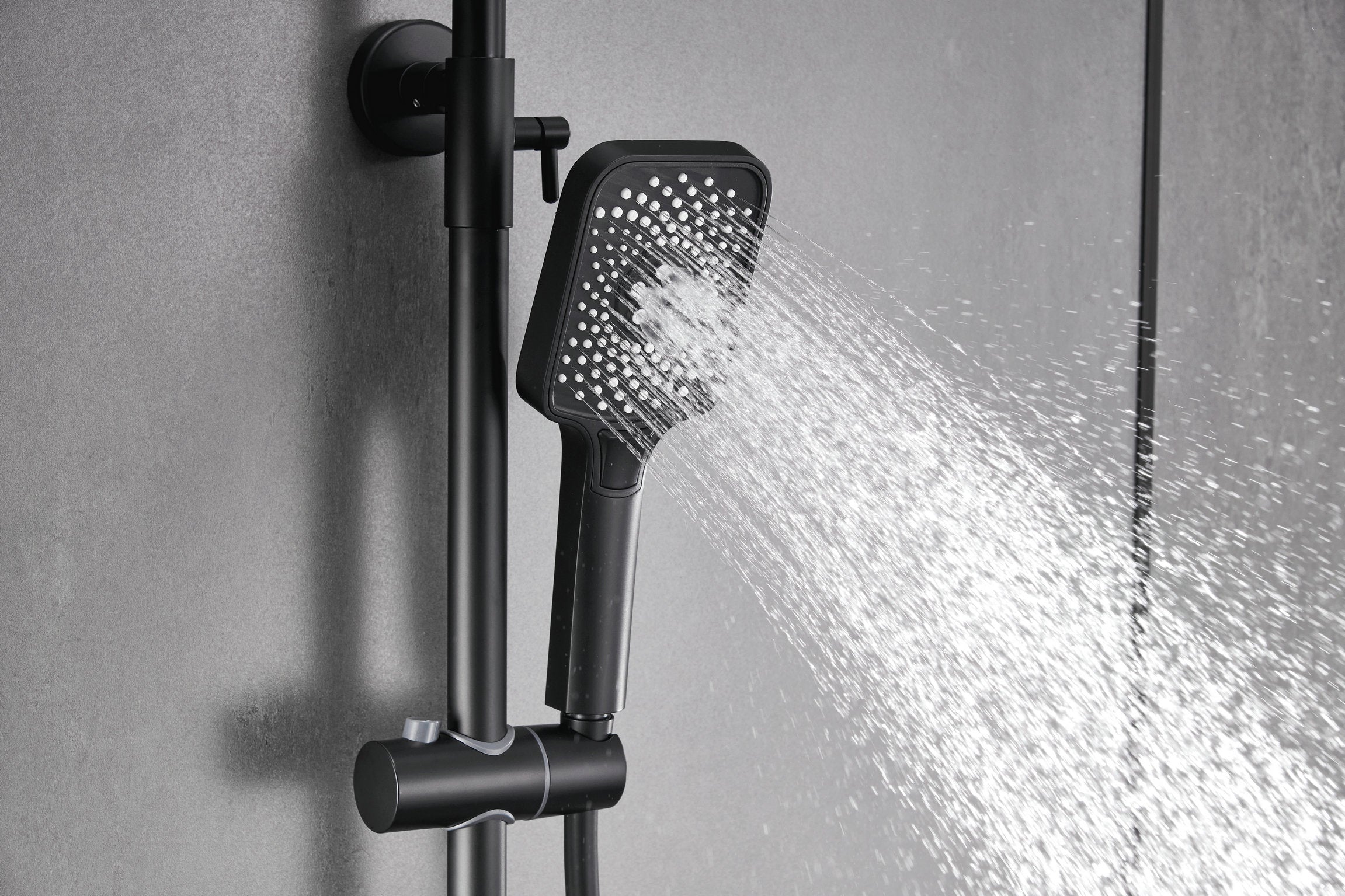 Novo Dynamic Thermostatic Matt Black Modern Mixer Shower System 4-Function Solid Brass