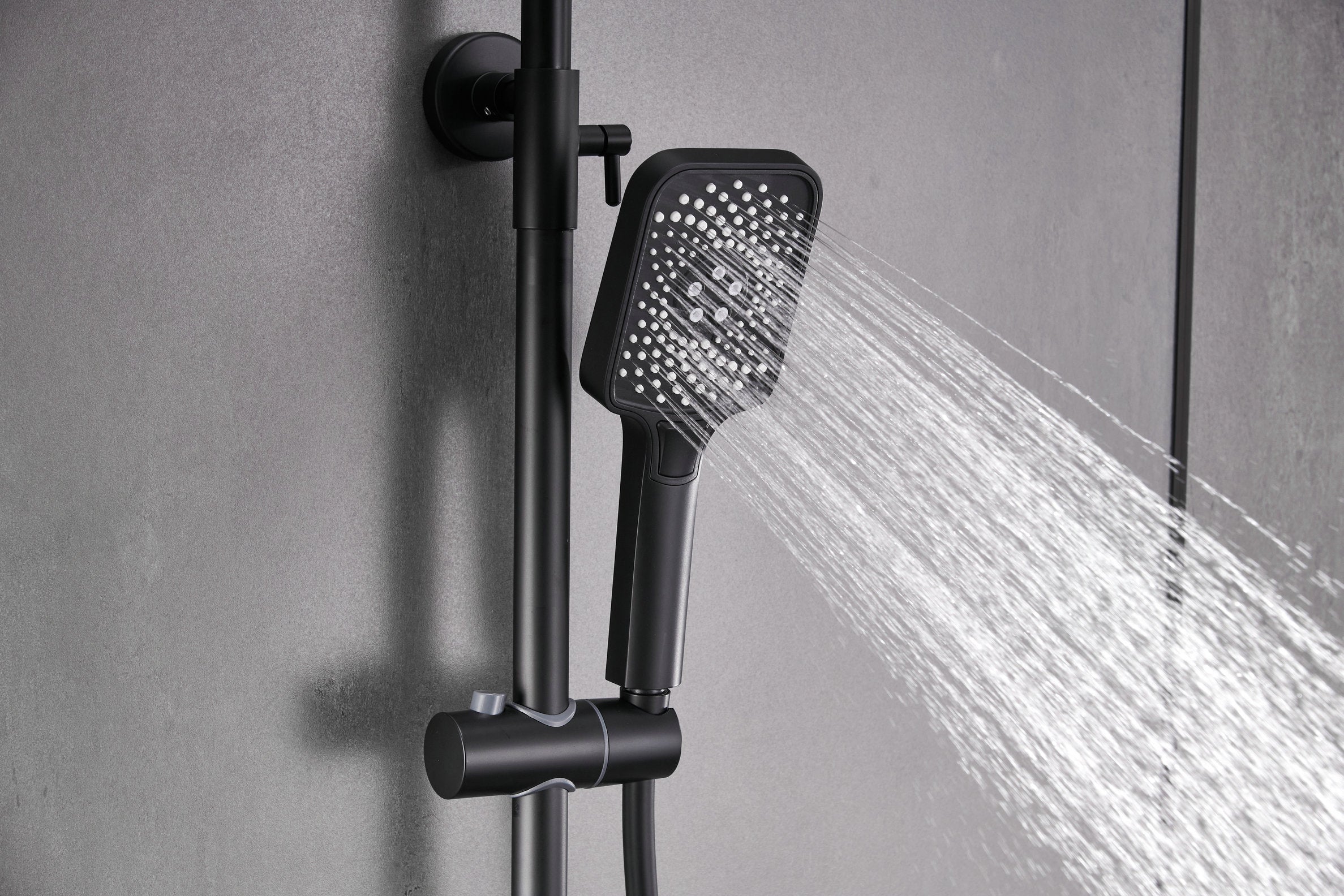 Novo Dynamic Thermostatic Matt Black Modern Mixer Shower System 4-Function Solid Brass