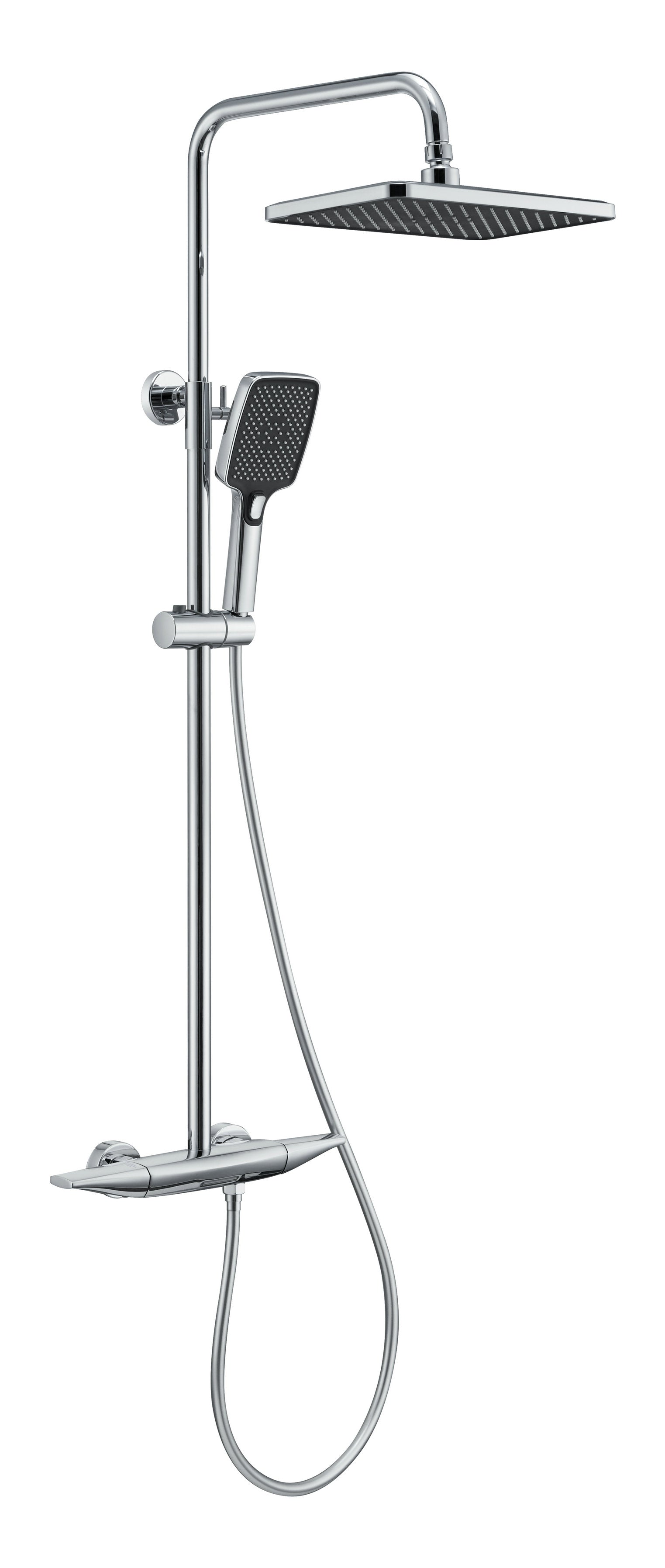 Novo Multi Chrome Modern Mixer Shower System 3-Function Solid Brass