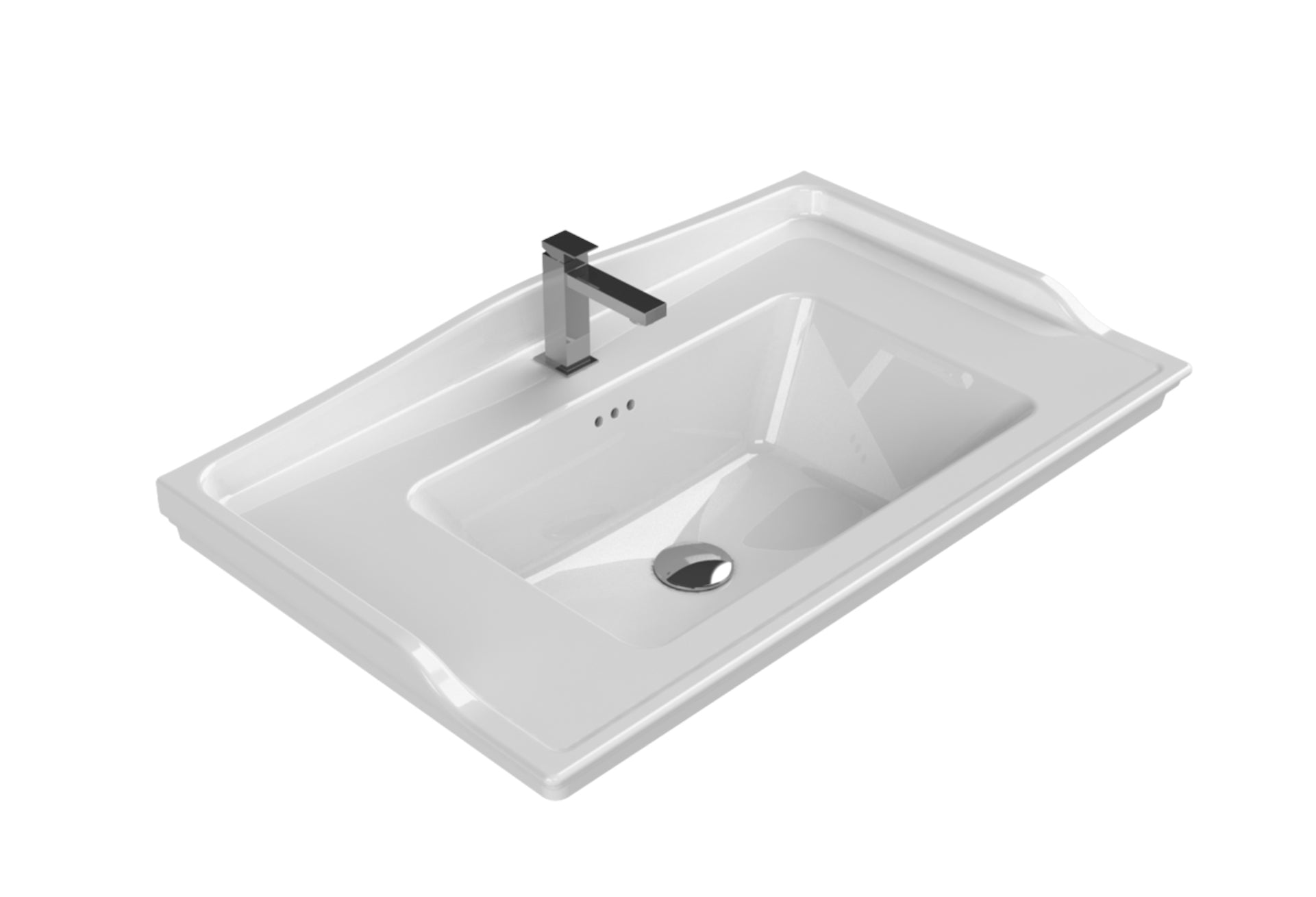 Capdokia 800mm White Regato 2-Draw Wallhung Bathroom Vanity Unit with Nano Glazed Ceramic Basin