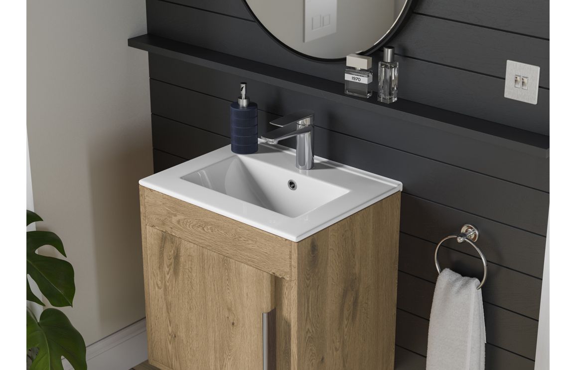 Elentra 510mm Floor Standing Unit Inc. Basin - Seville Oak
