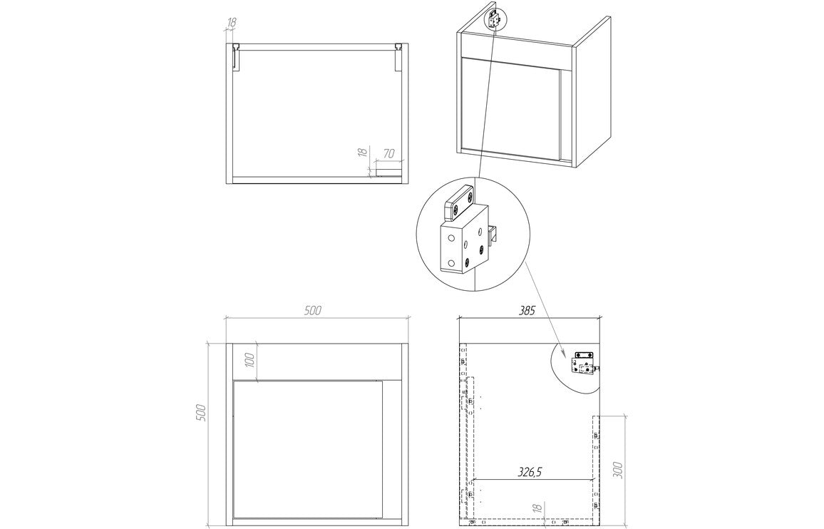 Elentra 510mm Wall Hung Unit Inc. Basin - Matt Graphite Grey