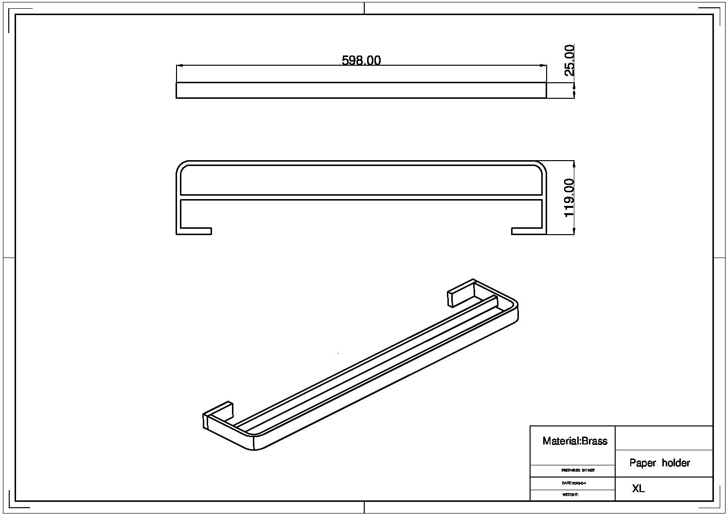 Monza Double Towel Rail Brushed Bronze