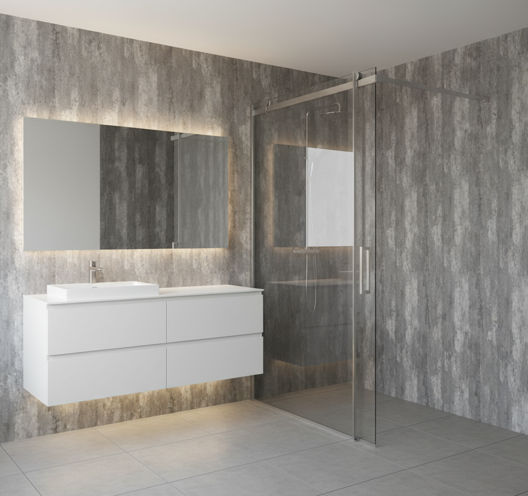 Shower Wall Panel 1200 Grey Metalic