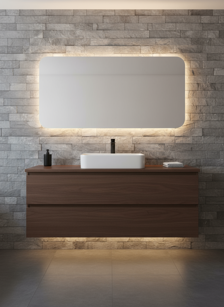 Shower Wall Panel 1000 Tiled Grey