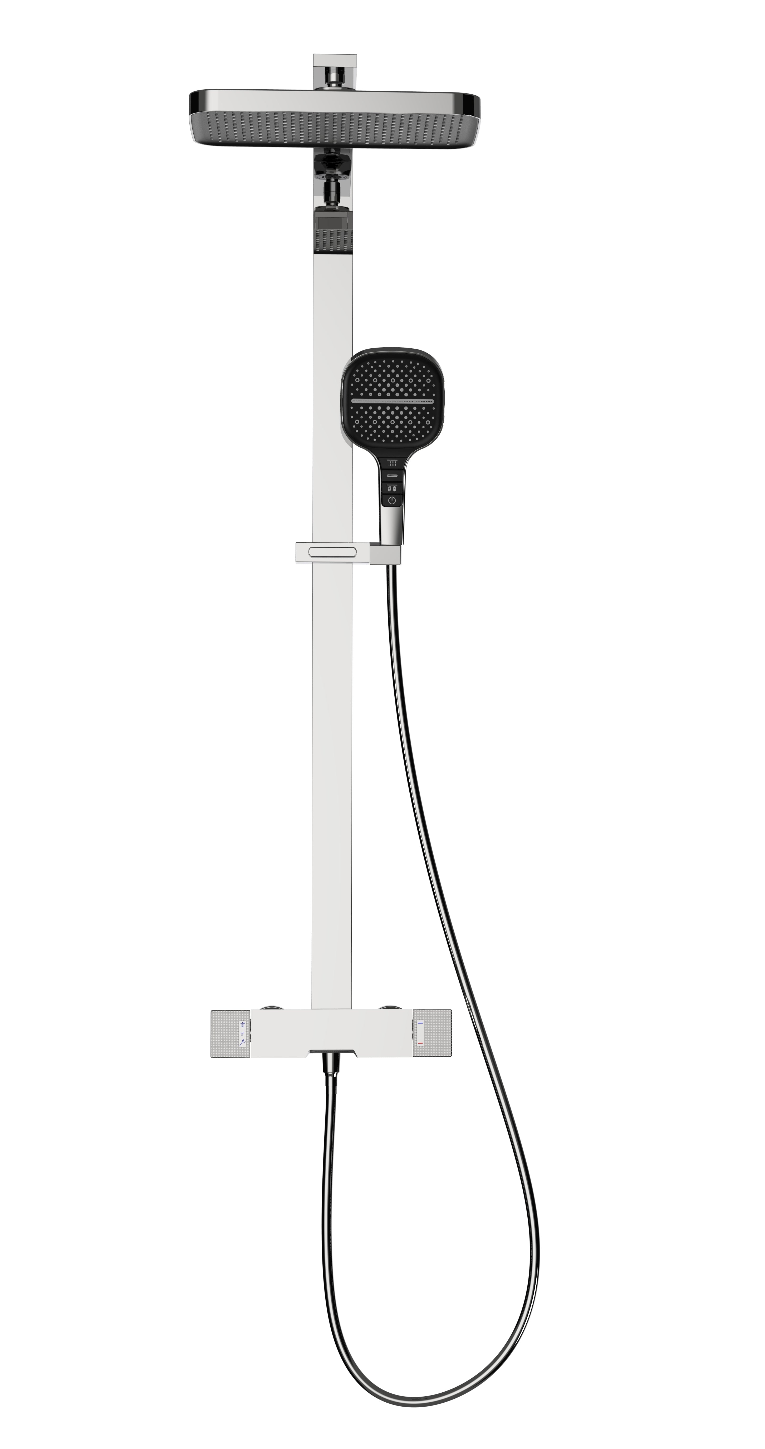 Novo Edge Chrome Modern Mixer Shower System 3-Function Solid Brass