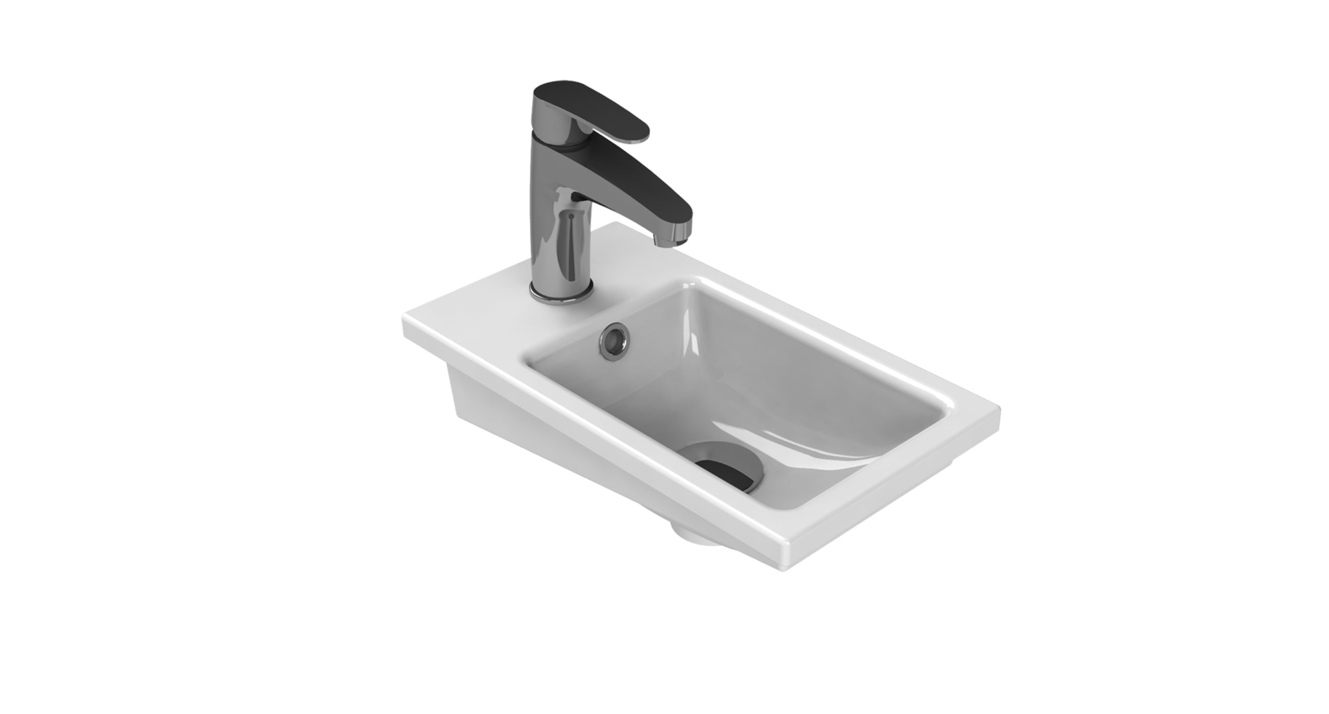 Novo Mini L 400mm Blue Metallic Cloakroom Floorstanding Vanity unit with Nano Glazed Ceramic Basin