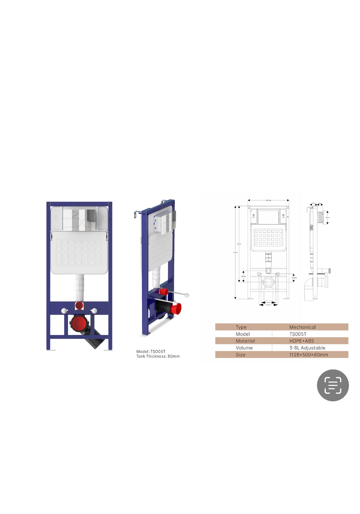 Novo Ultra Thin Wall Hung WC Frame (inc. Cistern)