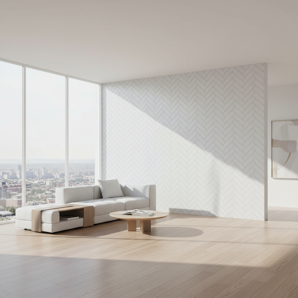 Shower Wall Panel 1200 White Metro Tile