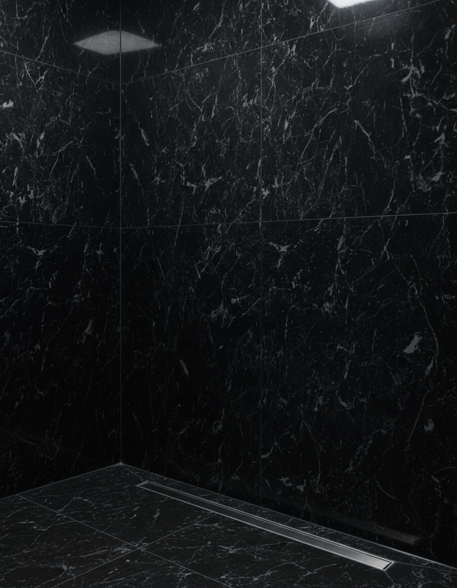 Shower Wall Panel 1200 Black Marble