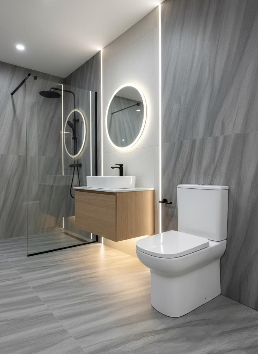 Novo Mora Comfort Height Rimless Fully back Toilet Pack