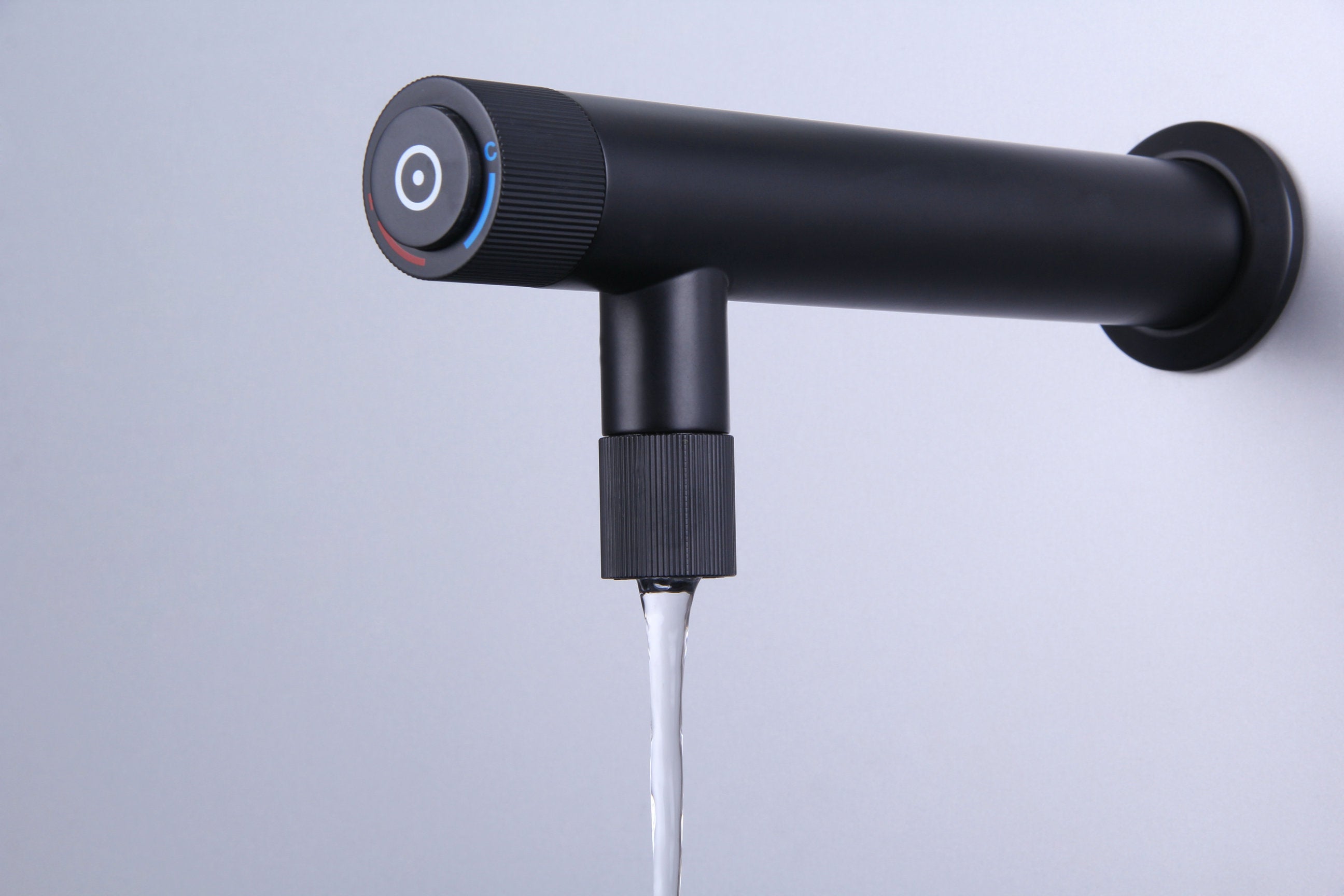 Novo HC-5 Matt Black Wall Mounted Basin Mixer Tap