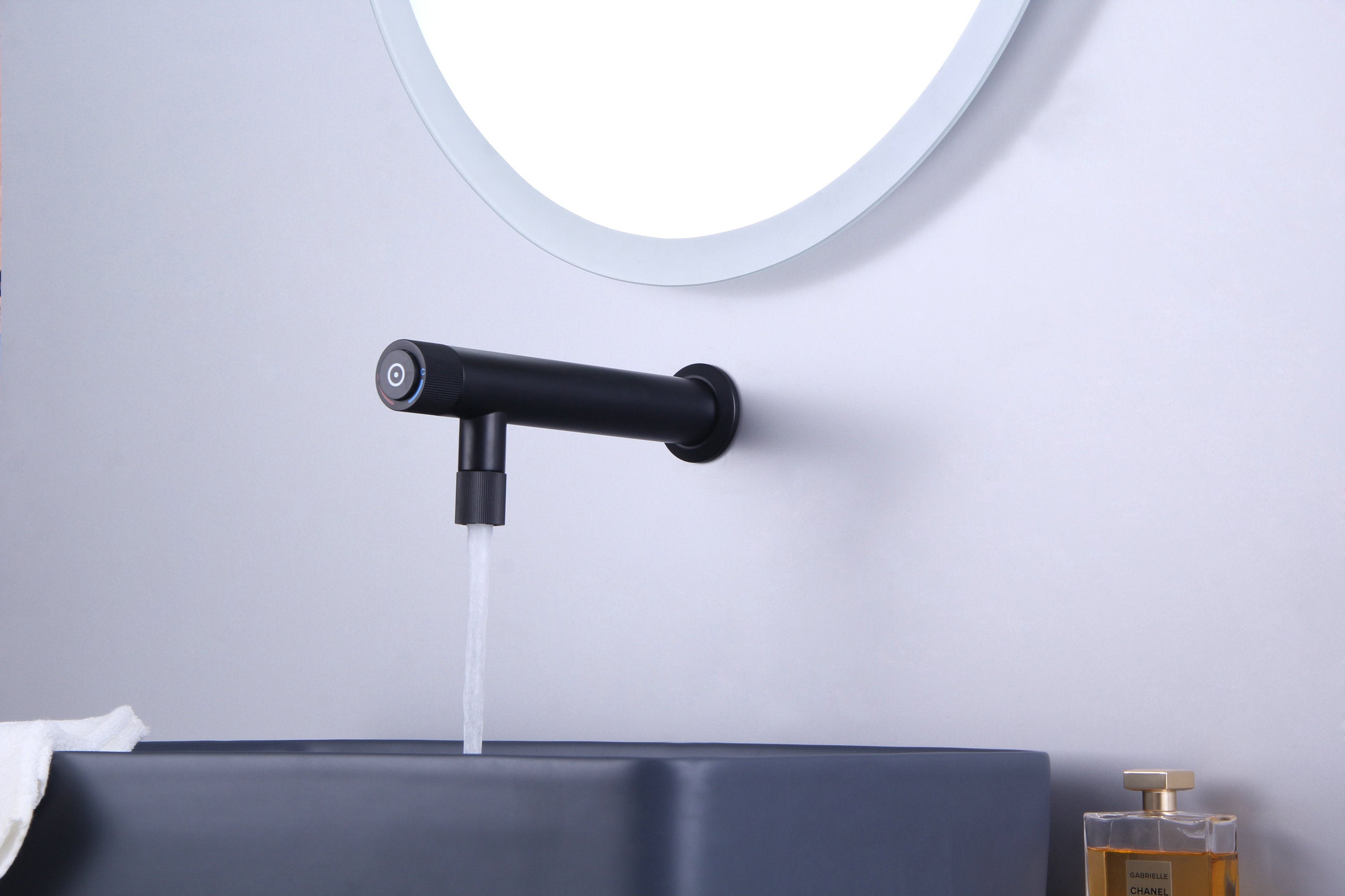 Novo HC-5 Matt Black Wall Mounted Basin Mixer Tap