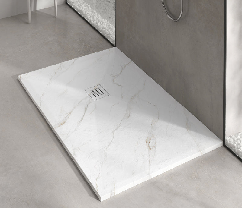 Novo 3D Marble Series 1200x800 Slate Stone 30mm Shower Tray with Waste System