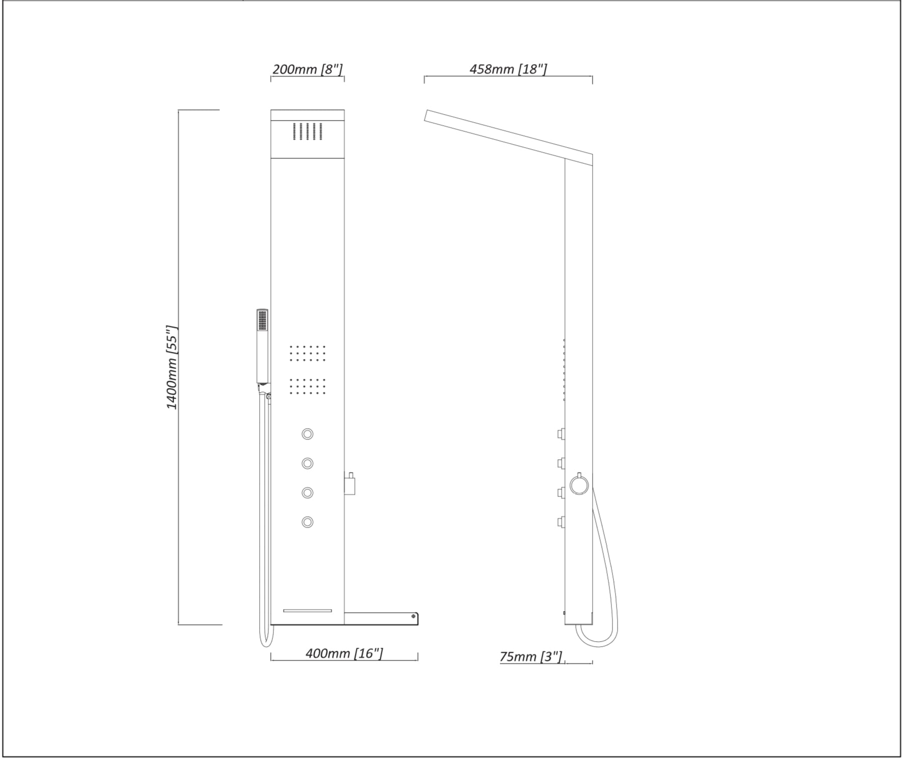 Novo Designer Column Stella shower Pack