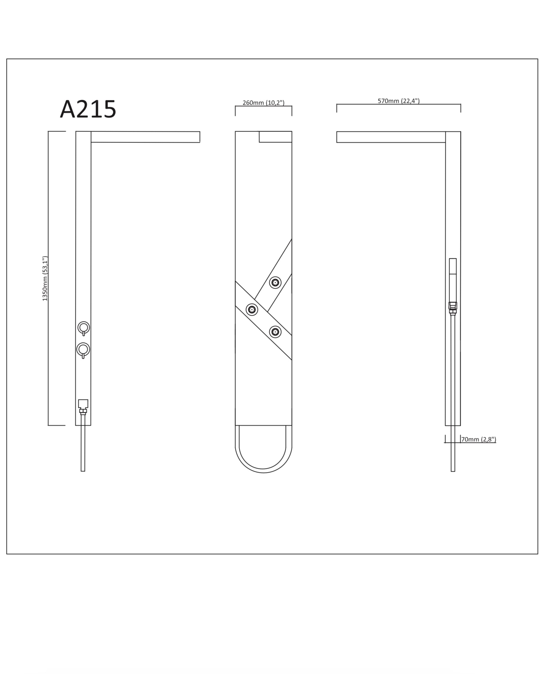 Novo Designer Brighton Column Shower System