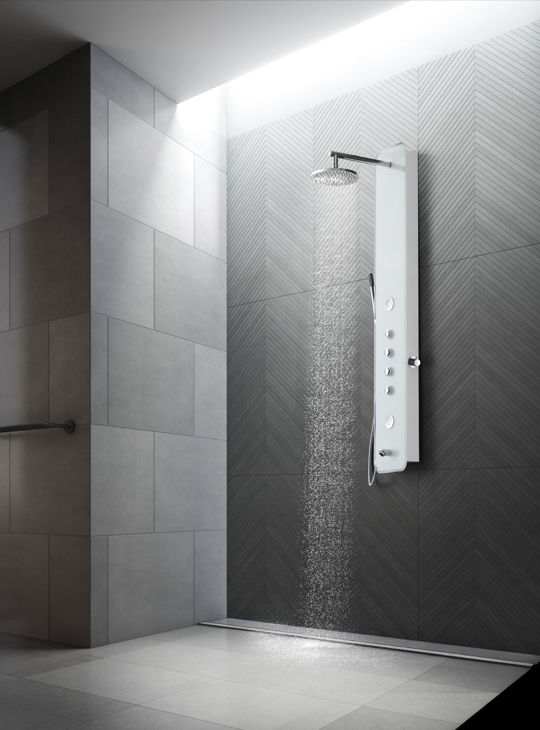 Novo Glass Aluminium Designer Thermostatic Column shower Pack