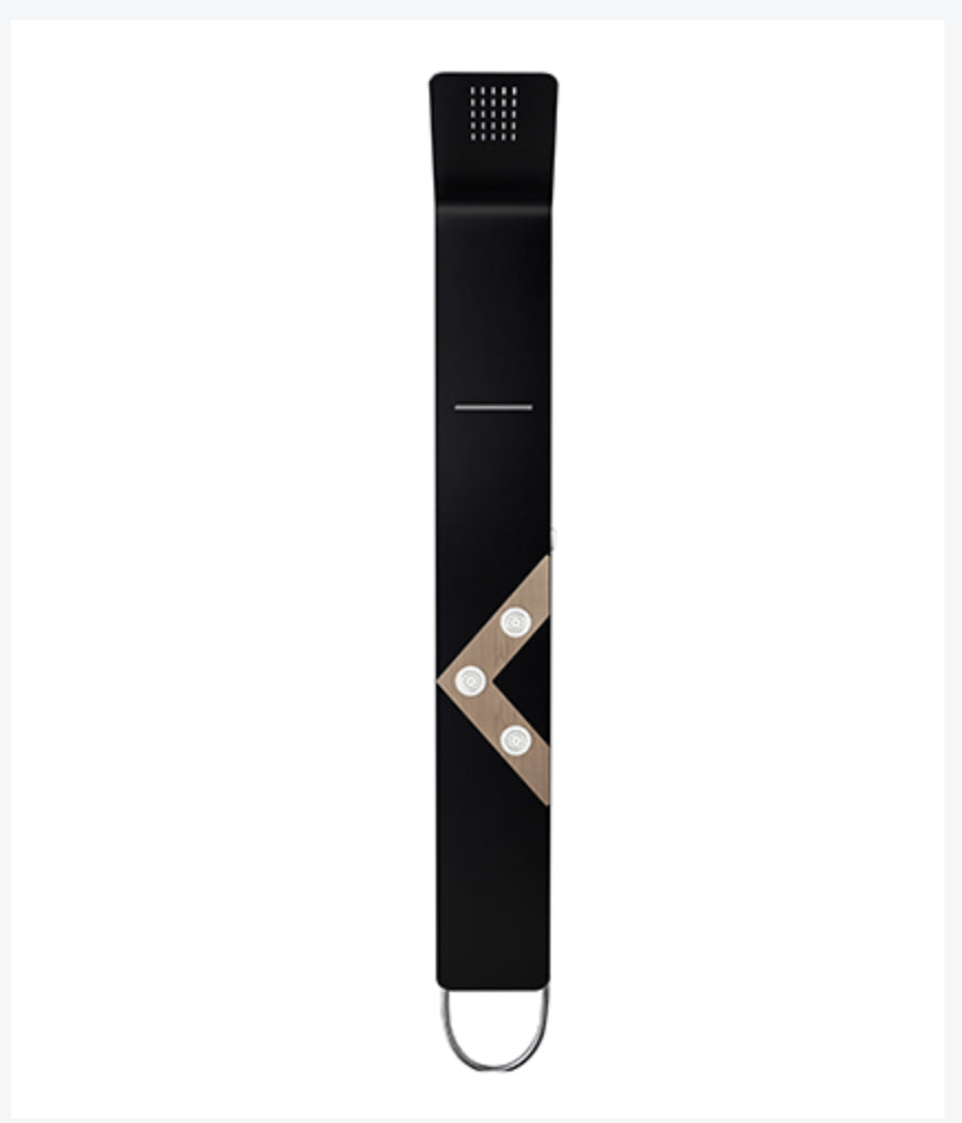 Novo QX Matt Black Chrome Aluminium Designer Thermostatic Column shower Pack