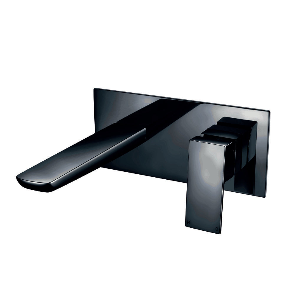 MRI Black Wall Mounted Basin Mixer