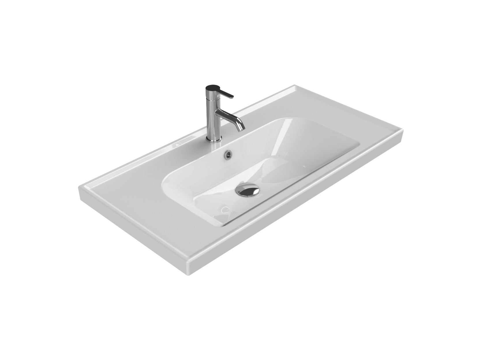 900 Frame Floorstanding 2-Draw with Single Door Handleless Vanity unit with Ceramic Basin