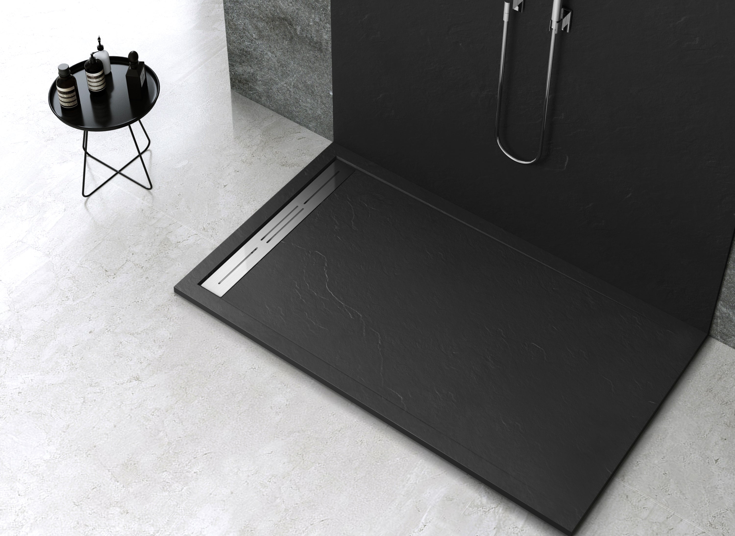 Novo Linear Slate Stone 25mm Shower Tray with Linear Waste System