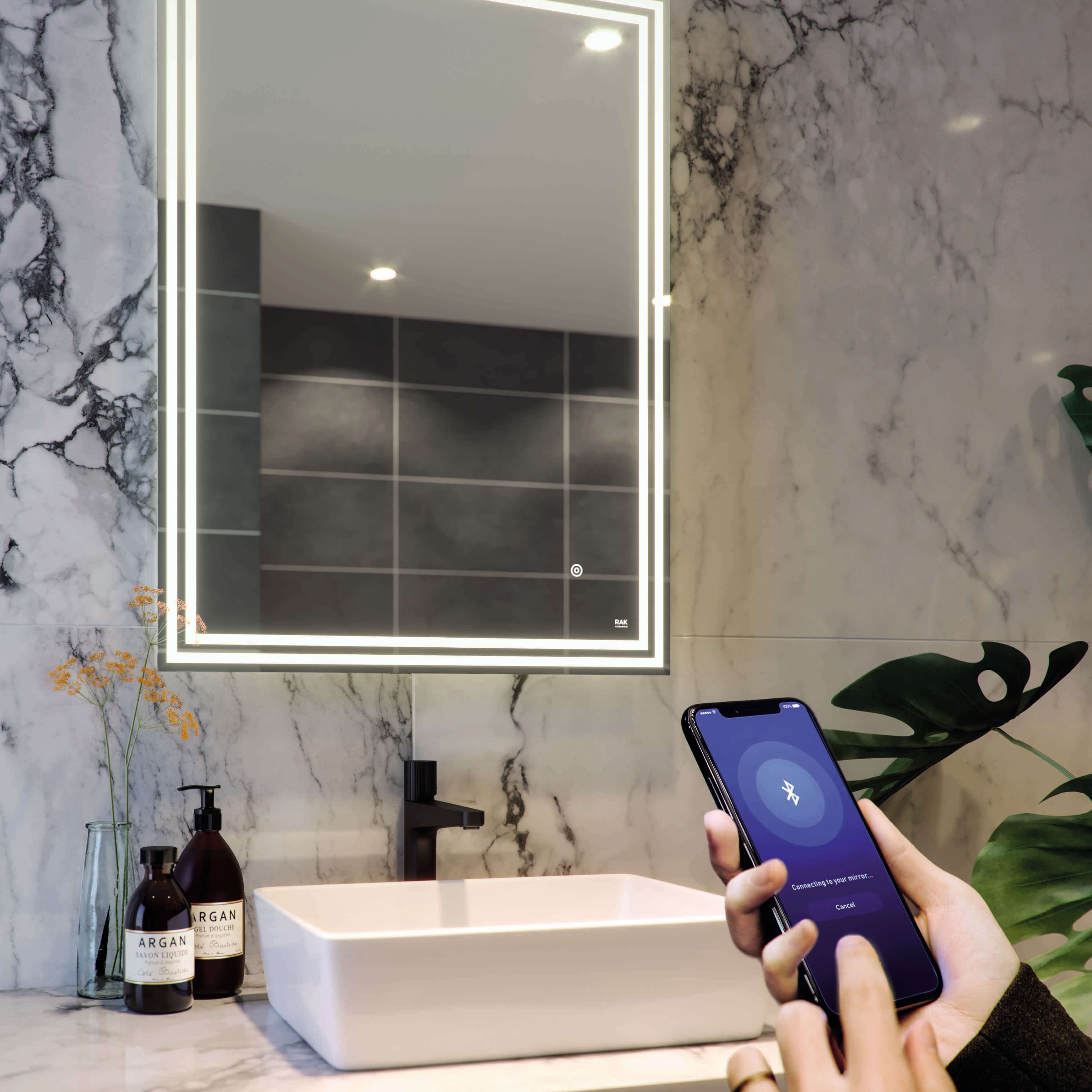 RAK Hermes 600 x 800mm LED Illuminated Portrait Mirror With Touch Sensor Switch