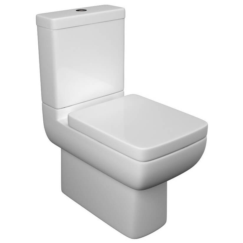 K-V 600 White Close To Wall Close Coupled WC Pan With Cistern