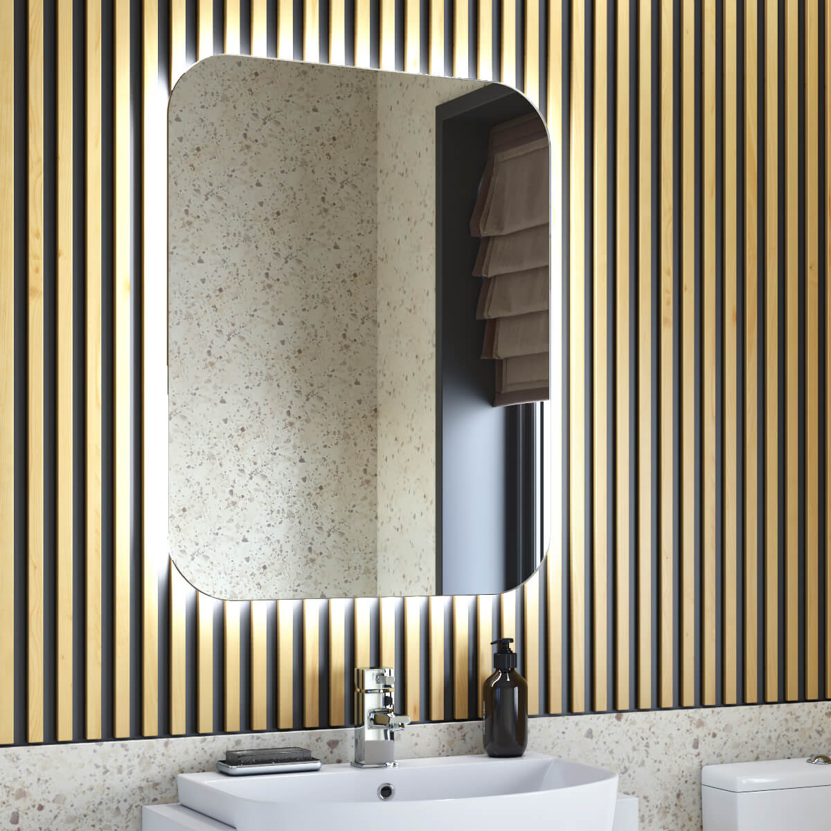 Joseph Miles Aura LED Mirror With Demister Pad And Shaver Socket