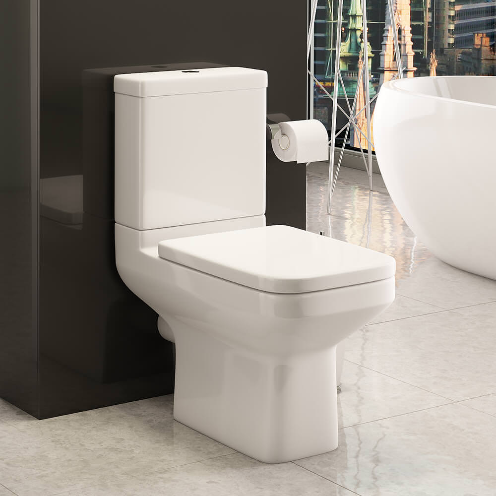 K-V Trim 600mm White Close Coupled WC With Cistern And Seat