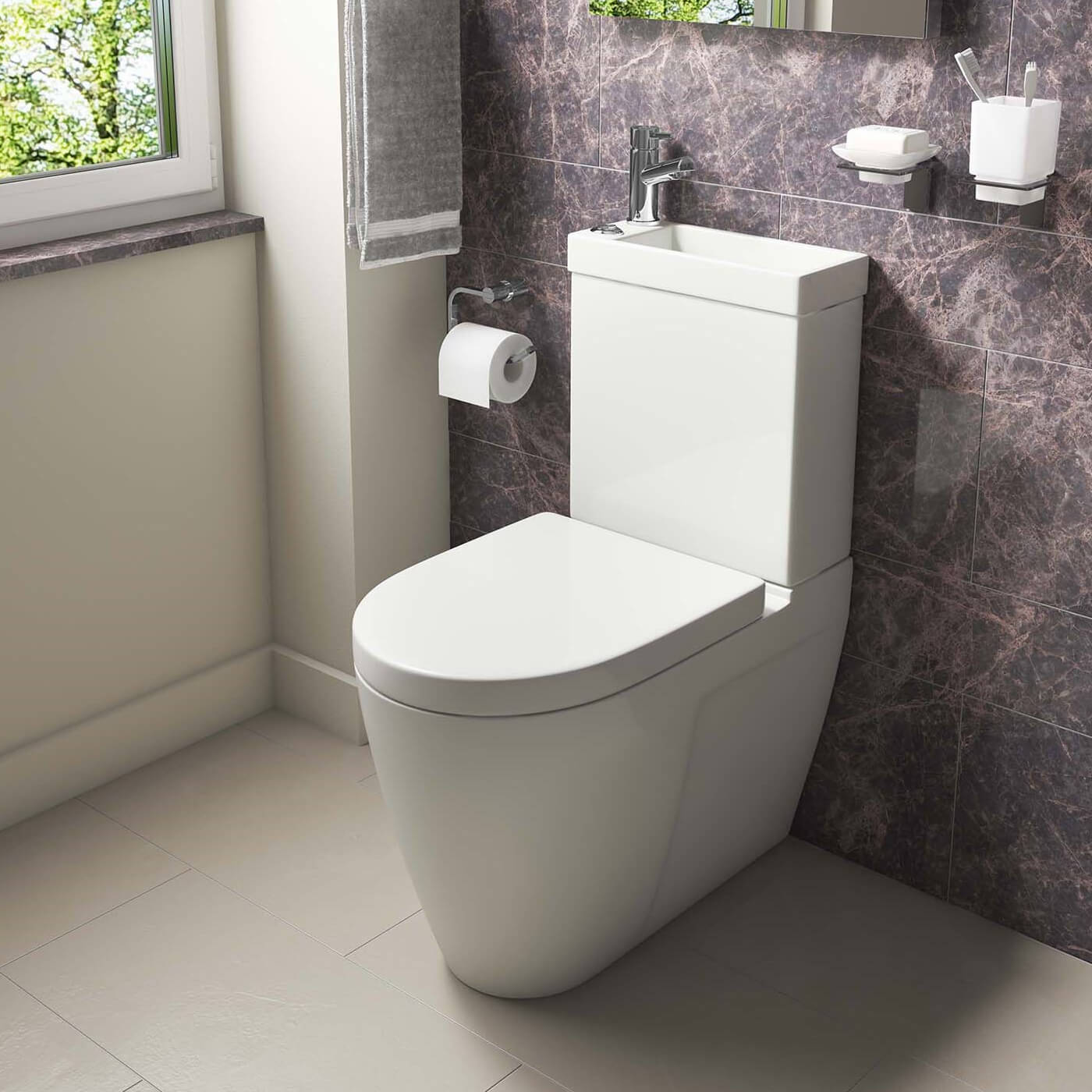 ALL in One Combi 2-In-1 Back To Wall Toilet With Basin
