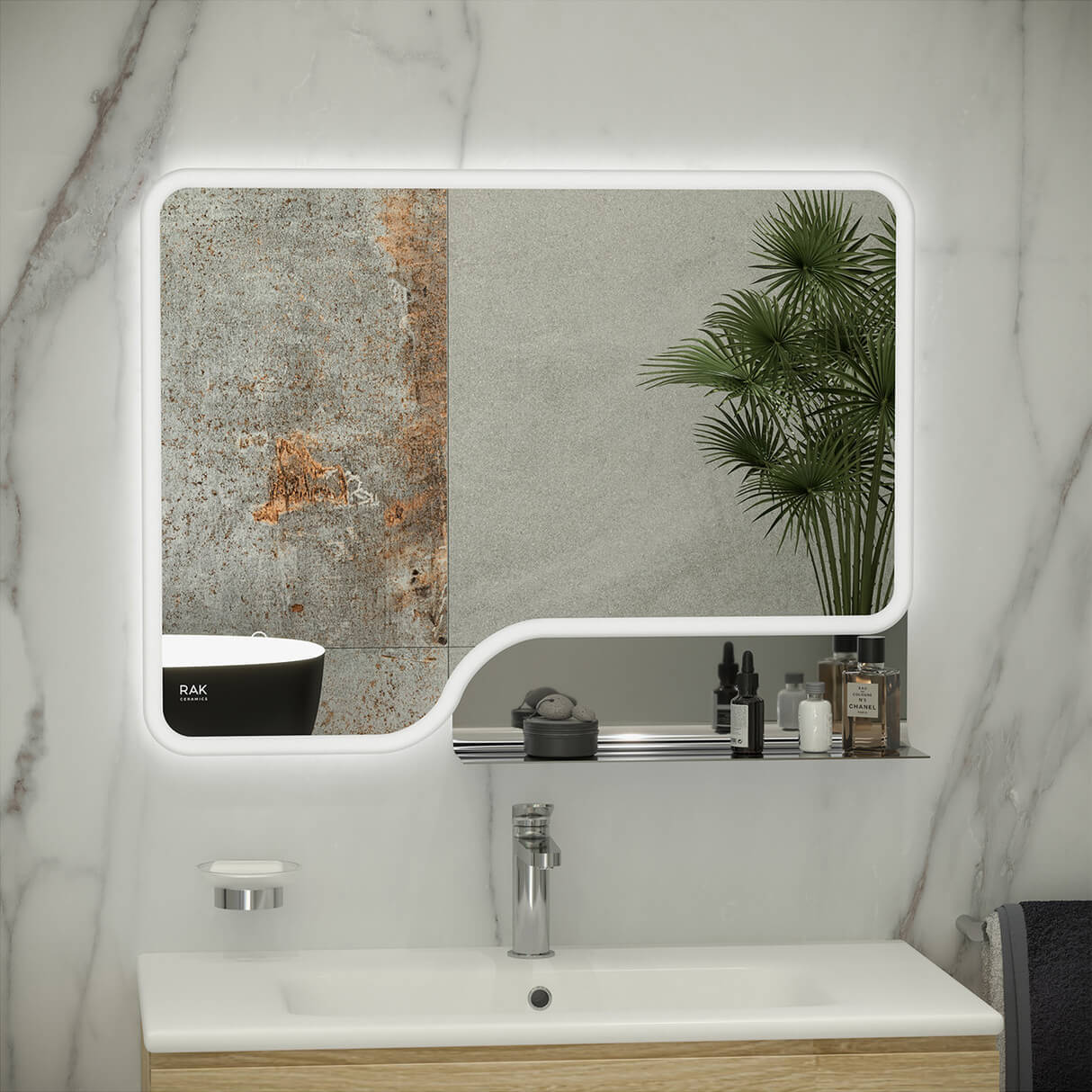 Rak Ornate LED Illuminated 600 x 800mm Mirror With Demister Pad