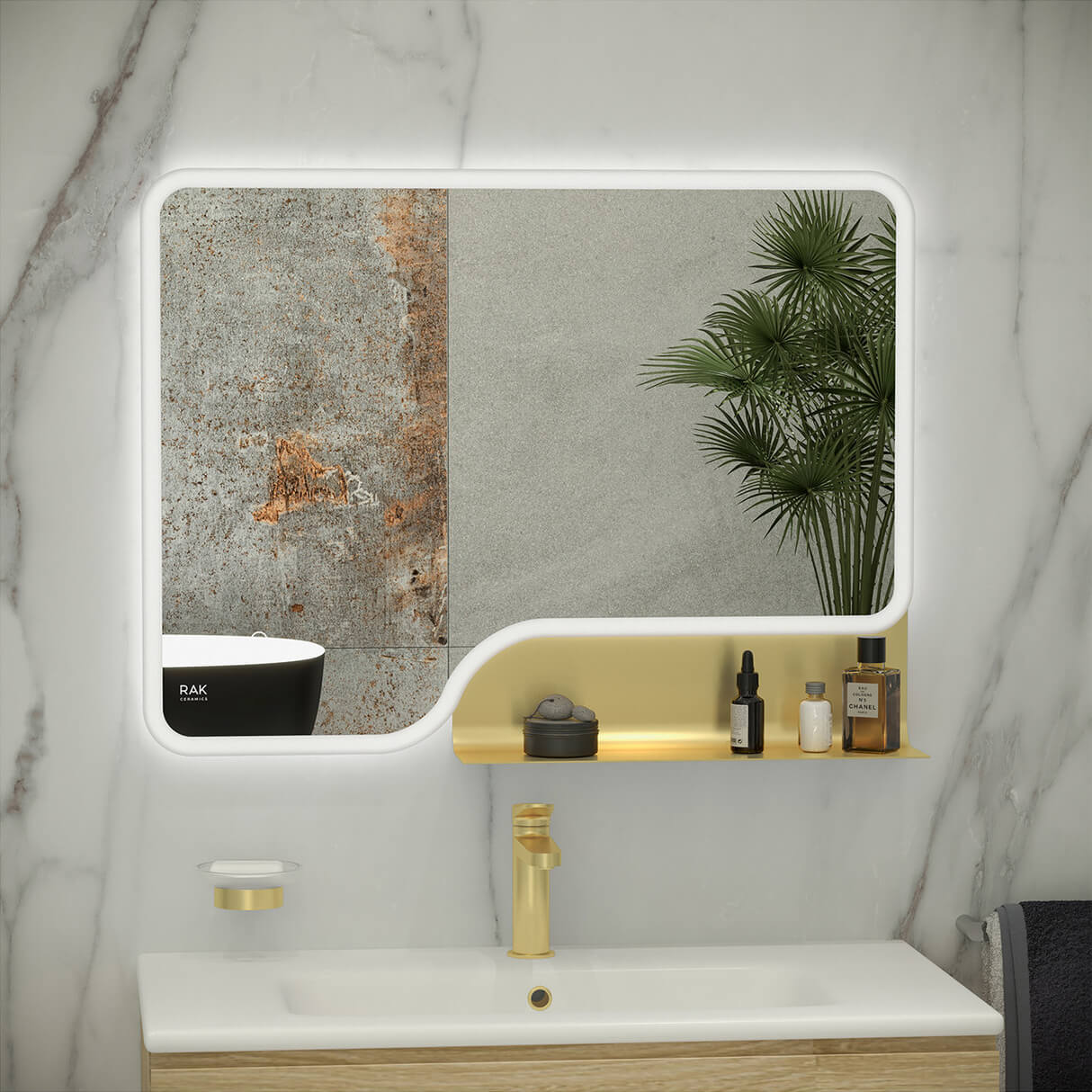 Rak Ornate LED Illuminated 600 x 800mm Mirror With Demister Pad