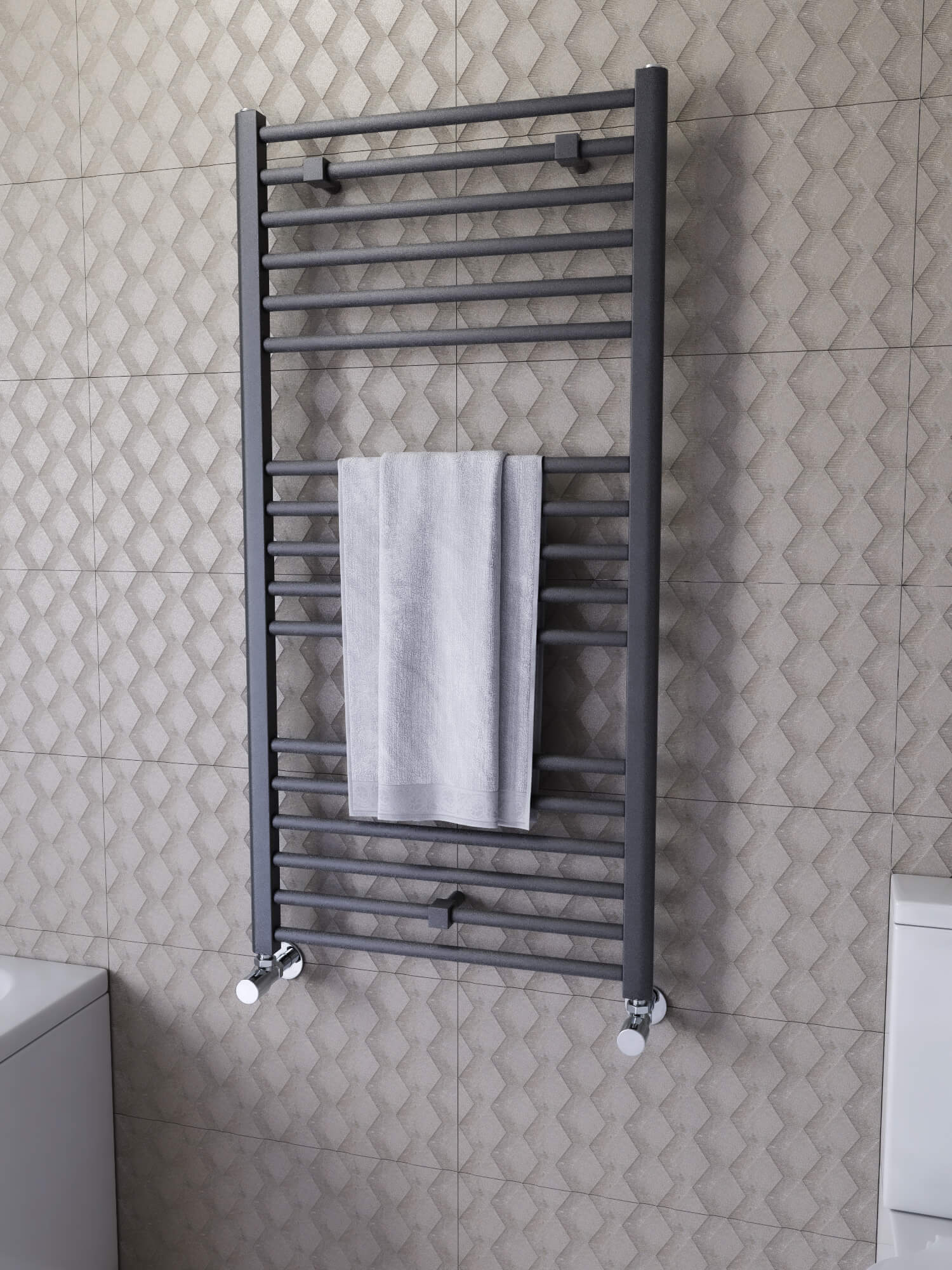 Novo 600mm Wide Straight Ladder Radiator