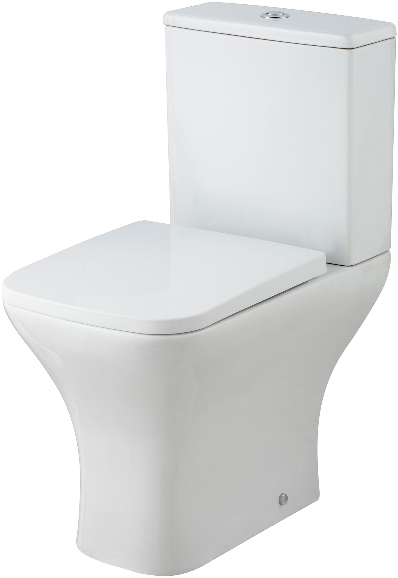 Nuie Ava 375 x 610mm Closed Coupled Rimless White Pan With Cistern And Seat