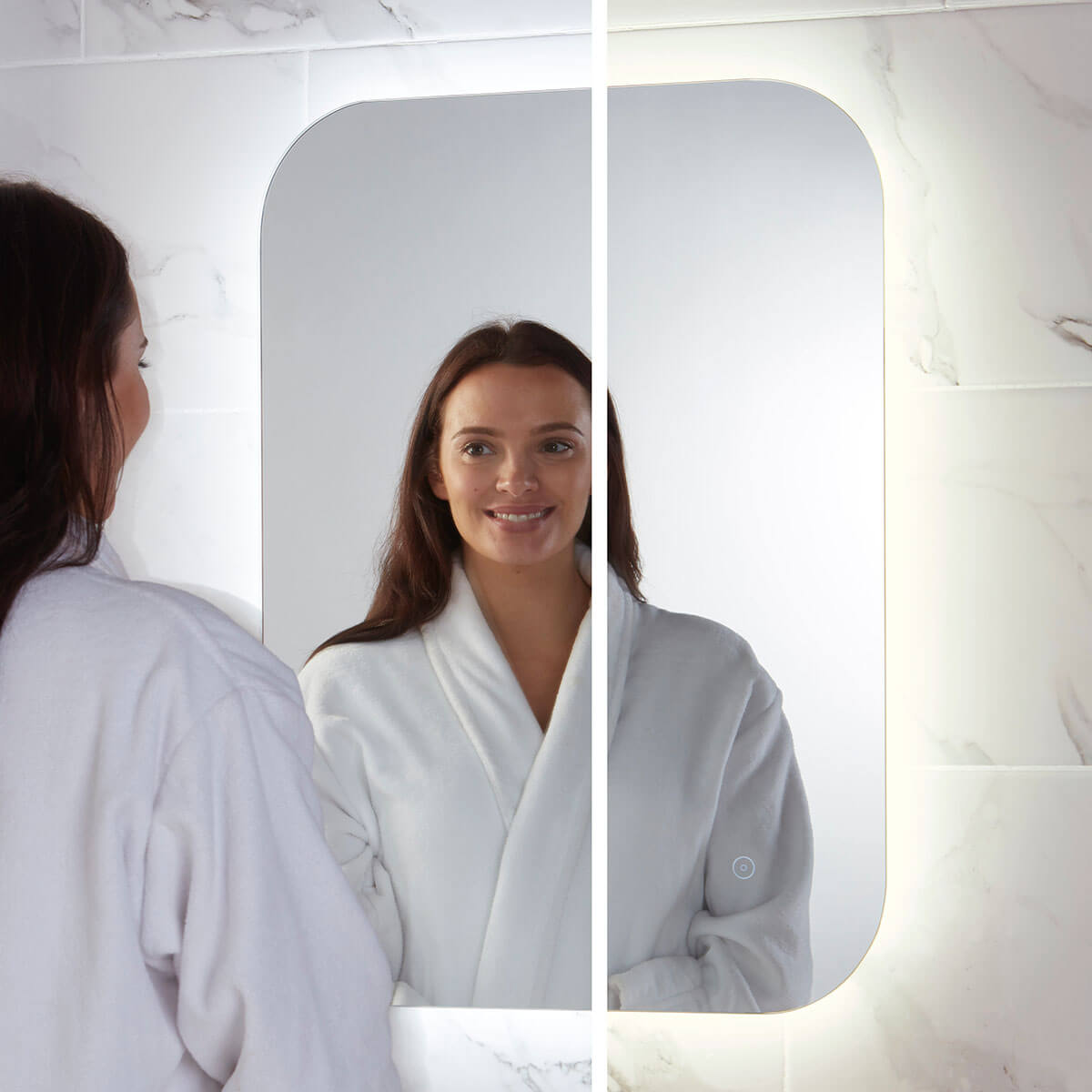 Joseph Miles Aura LED Mirror With Demister Pad And Shaver Socket