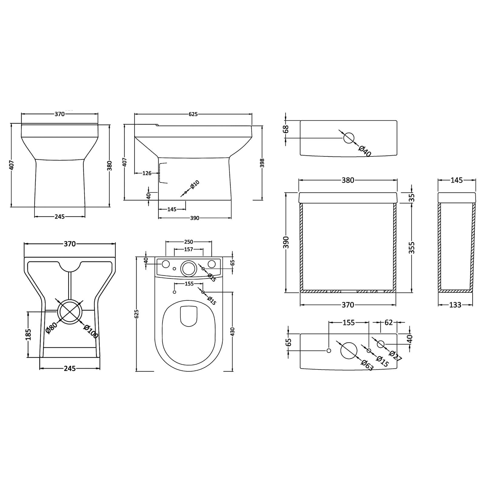 Nuie Harmony Semi Flush To Wall Pan And Cistern
