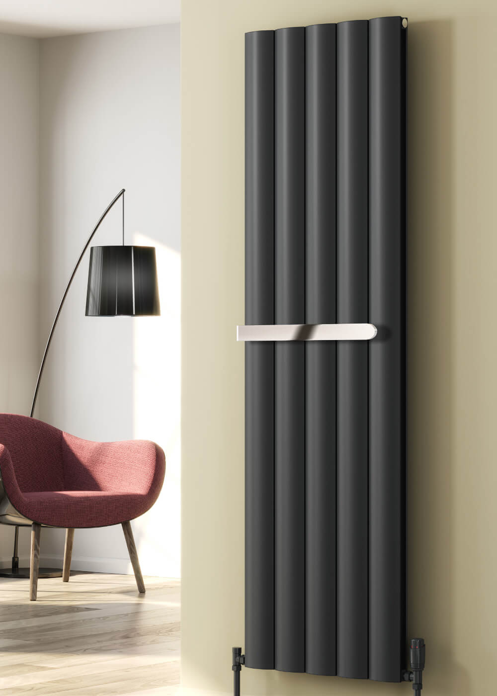 Reina Belva 1800mm High Double Panel Aluminium Vertical Radiator