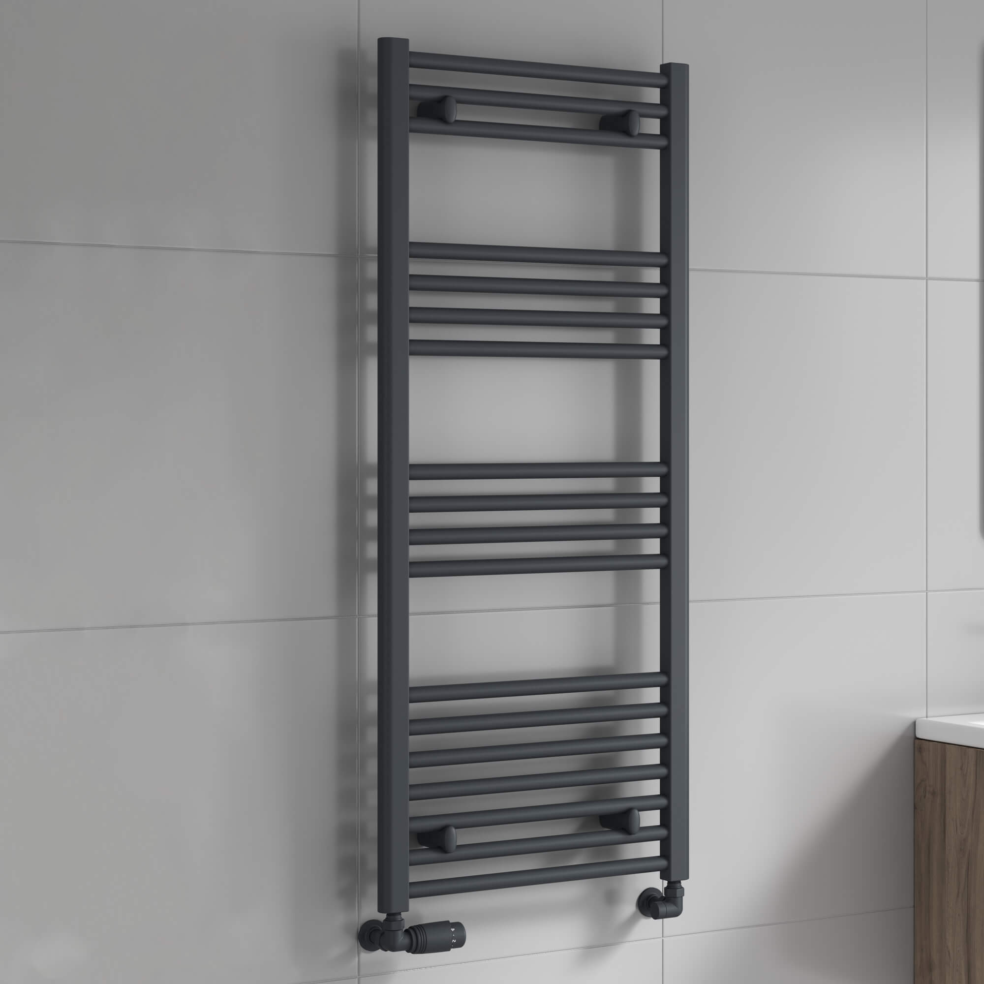 Reina Capo 500mm Wide Flat Steel Towel Rail