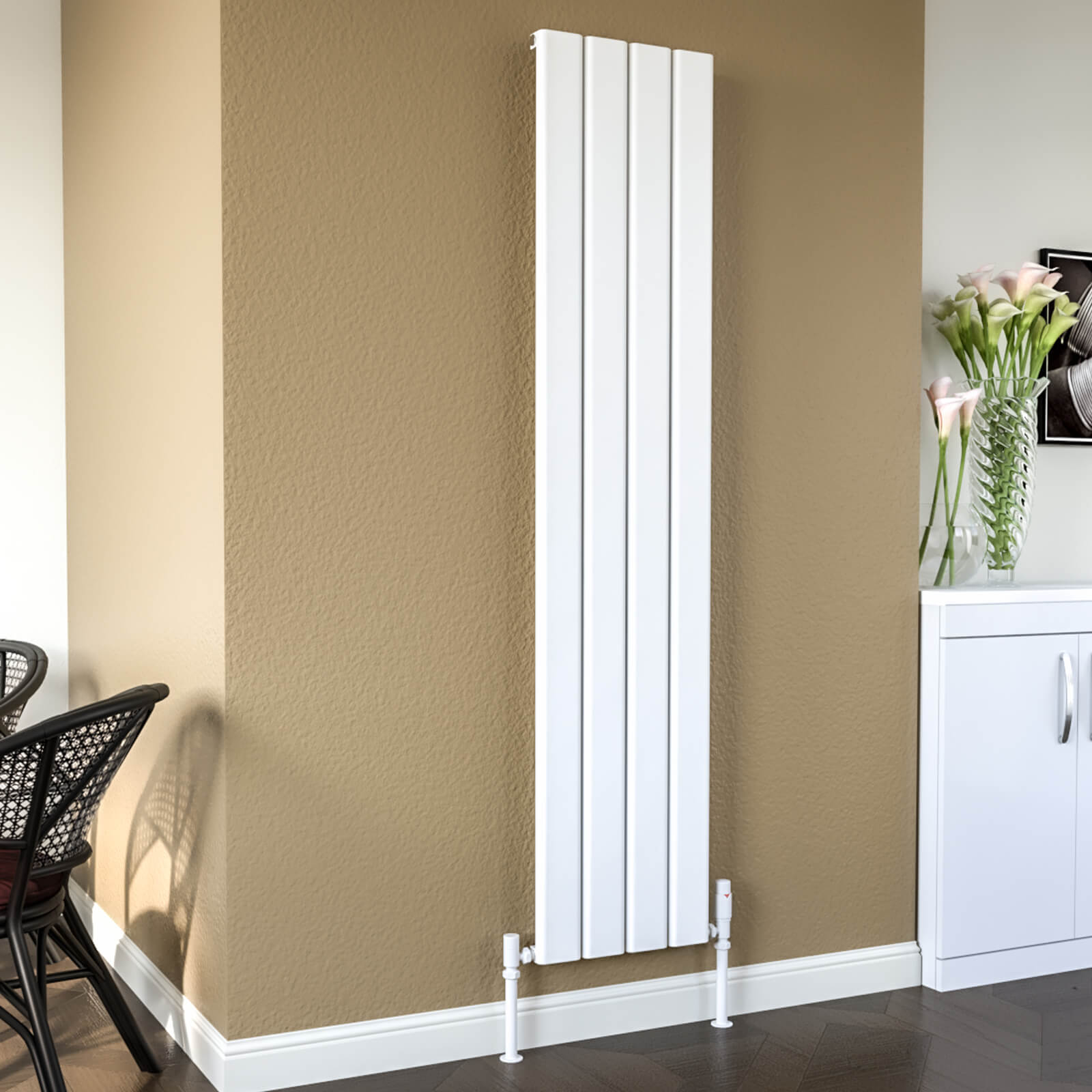 Reina Vicari 1800mm High Single Vertical Aluminium Radiator