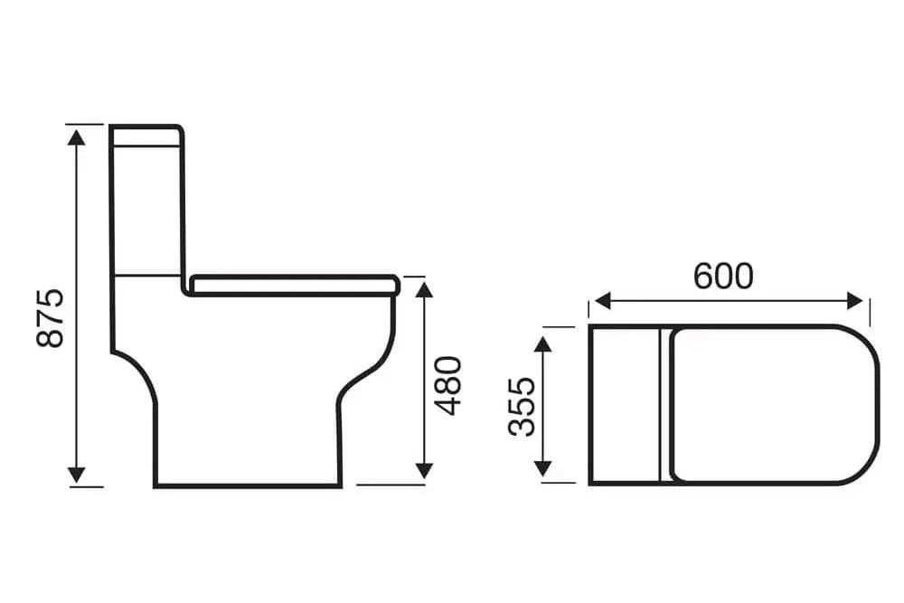 HRS- Comfort S6 White Close Coupled WC Pan , Cistern & Softclose seat