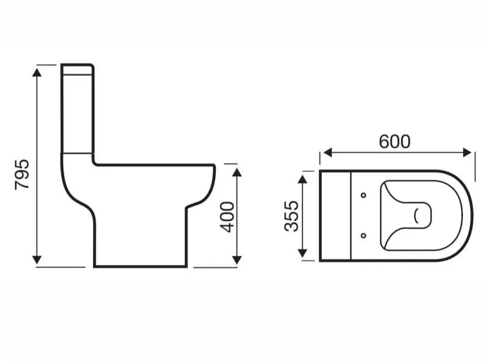 K-V Studio Close Coupled WC Pan With Cistern And Seat