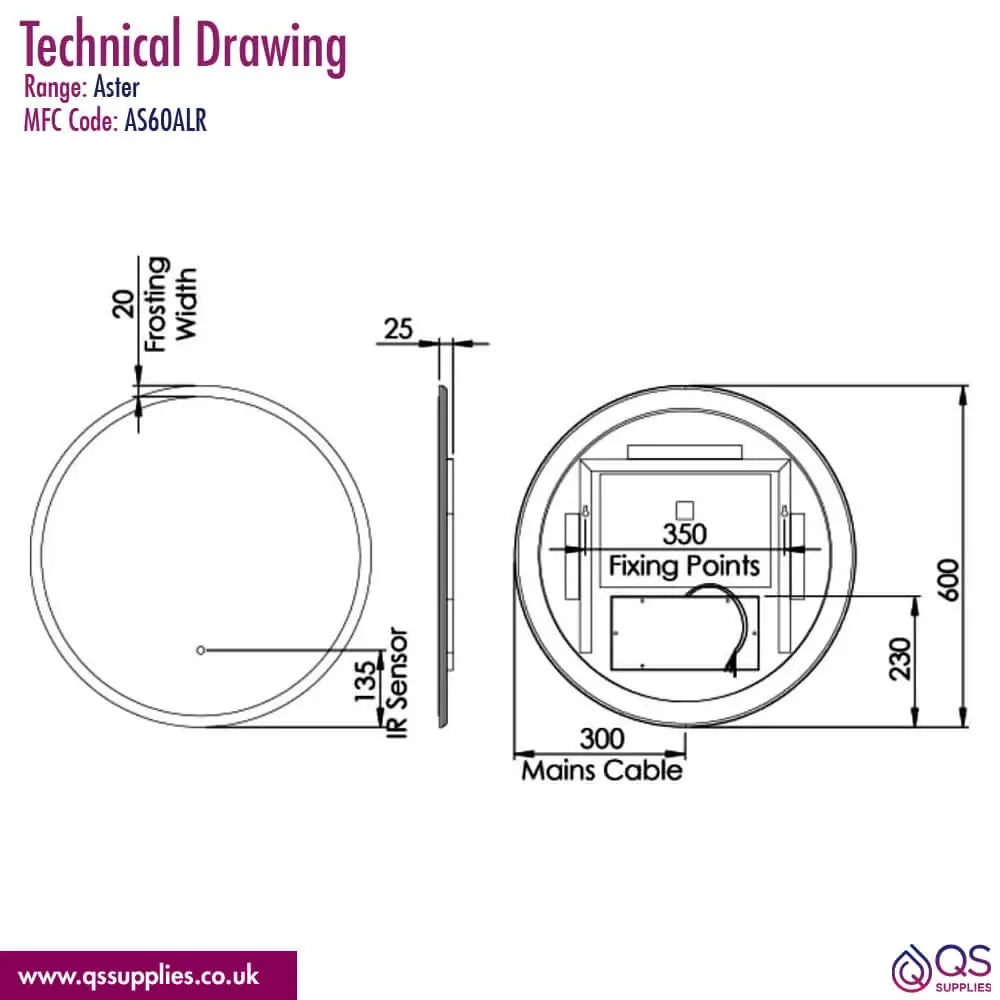Tavistock Aster LED Illuminated Slim Circular Mirror