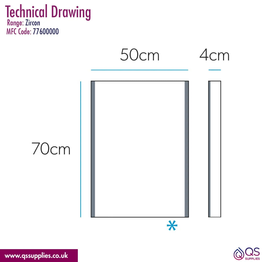 HIB Zircon 50 Portrait LED Bathroom Mirror