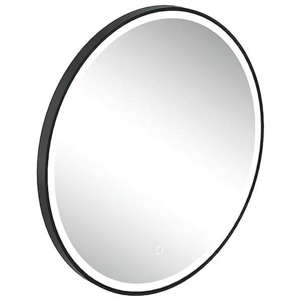 Britton Hoxton Top-Quality Matt Black Led Mirror With Demister Pad
