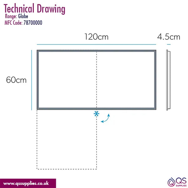 HIB Globe 120 LED Ambient Mirror 1200 x 600mm