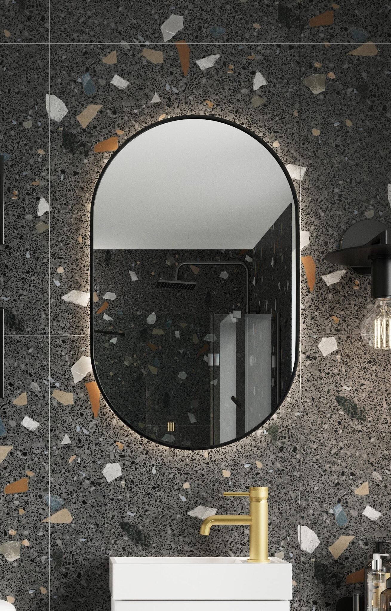 Aubrey LED Mirror Black 500×800